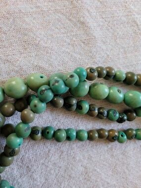 Women's Green Multi-Strand Necklace - Naga-Style Beads